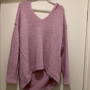 Lilac free people oversized teddy sweater